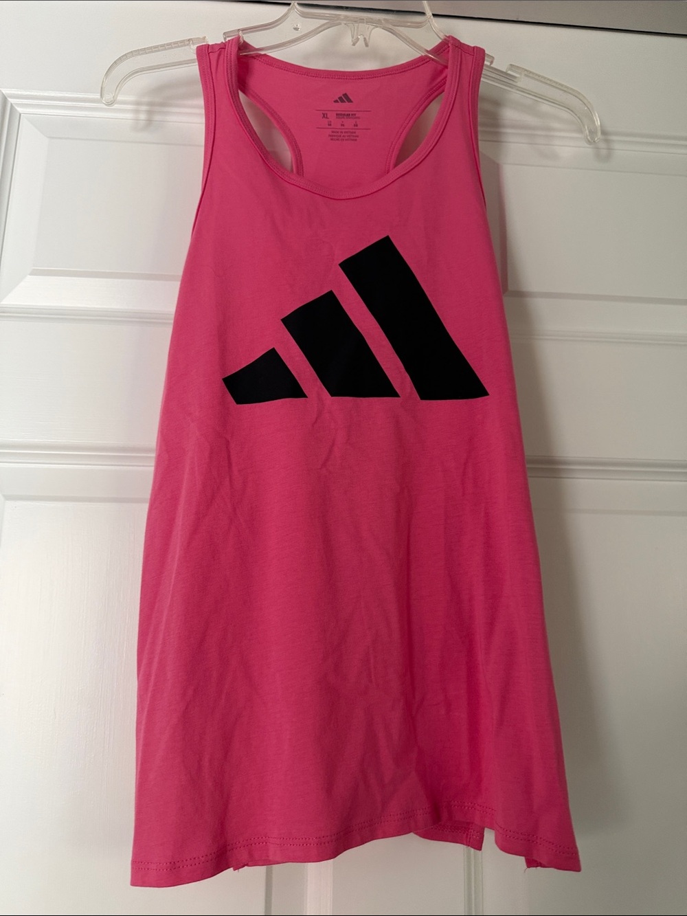 adidas Hot Pink Racerback Tank with Black Logo